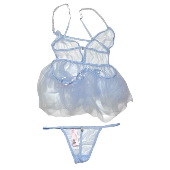 Victoria's Secret Very Sexy Glitter Twinkle Tulle Apron and Panty Set Size Small - Picture 2 of 9